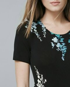 WHBM NEW INSTORES Aqua floral sweater!!